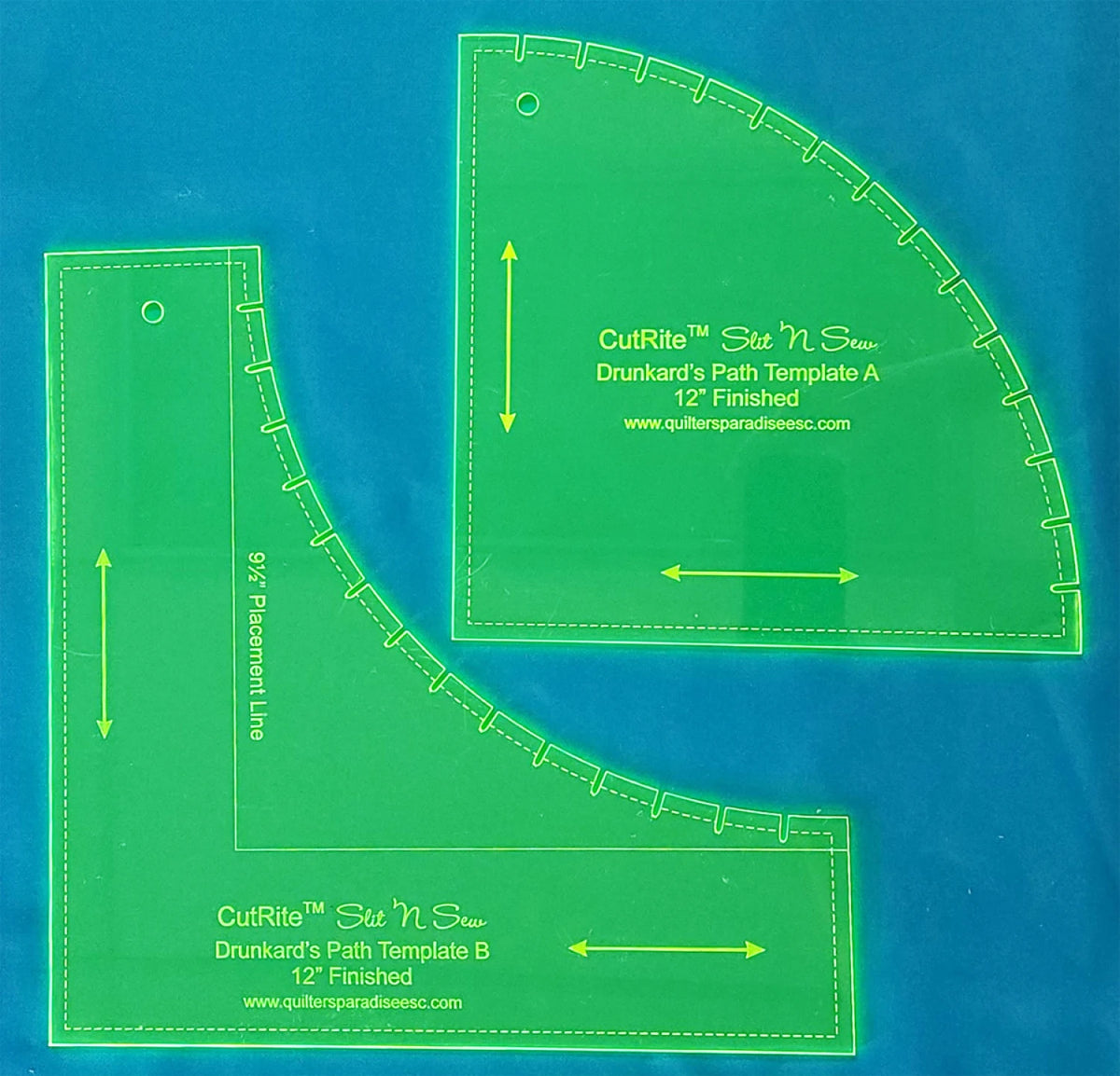 Slit N Sew Drunkards Path Template 12in Finished Template