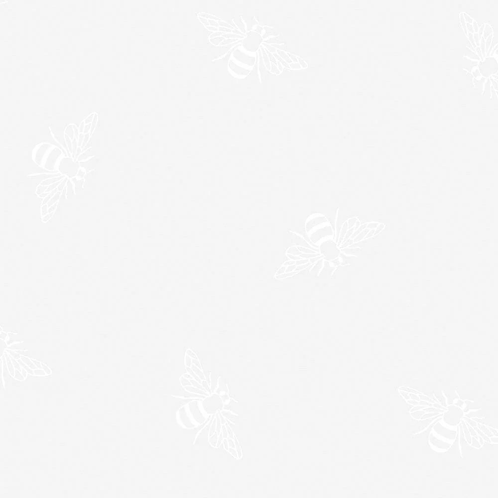 Ramblings White on White Bees Fabric Yardage
