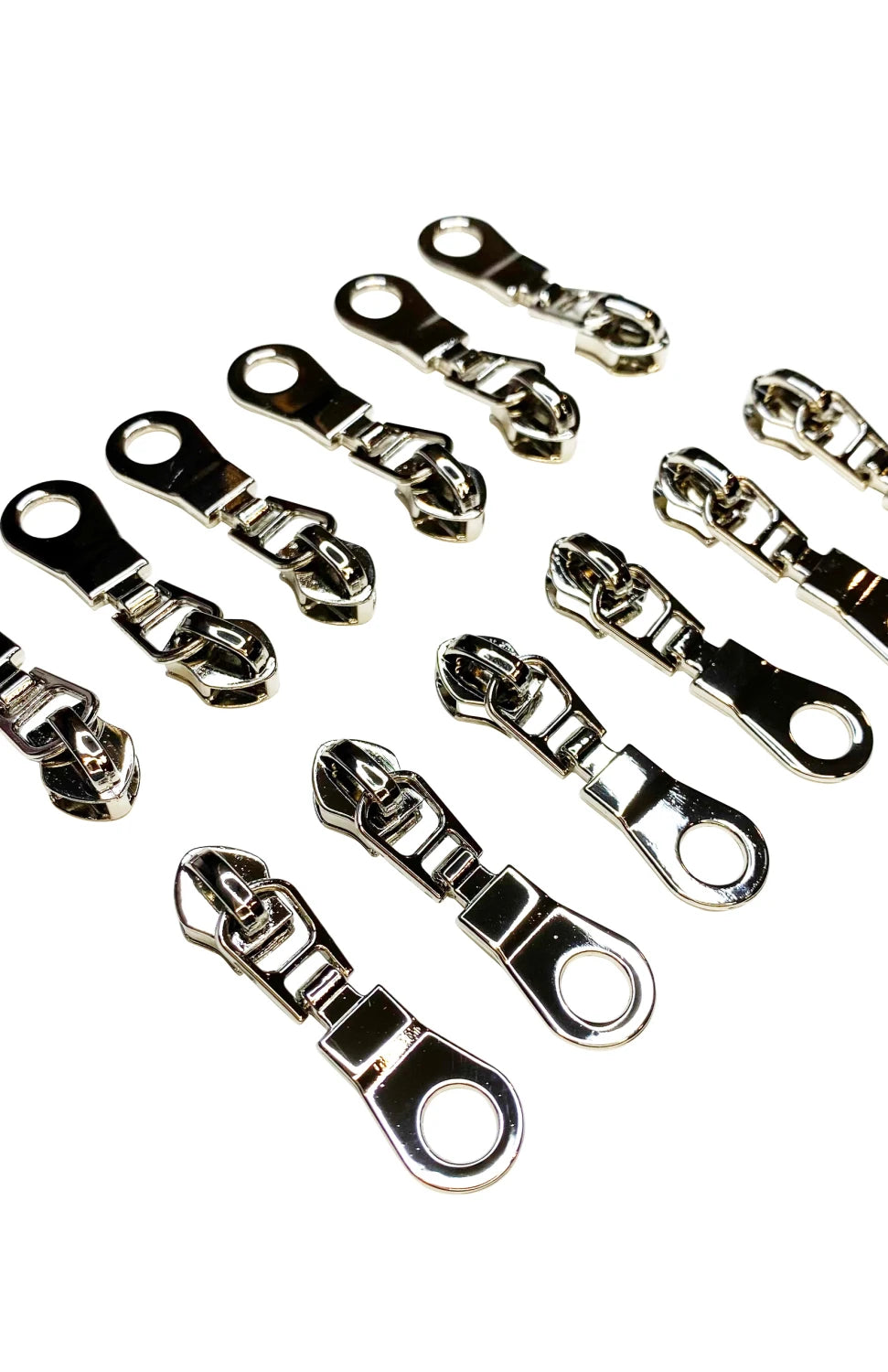 Nickel zipper pulls set of 6 for bags and accessories