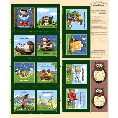 Barron Goes Camping Green Storybook Panel 36" x 43"
