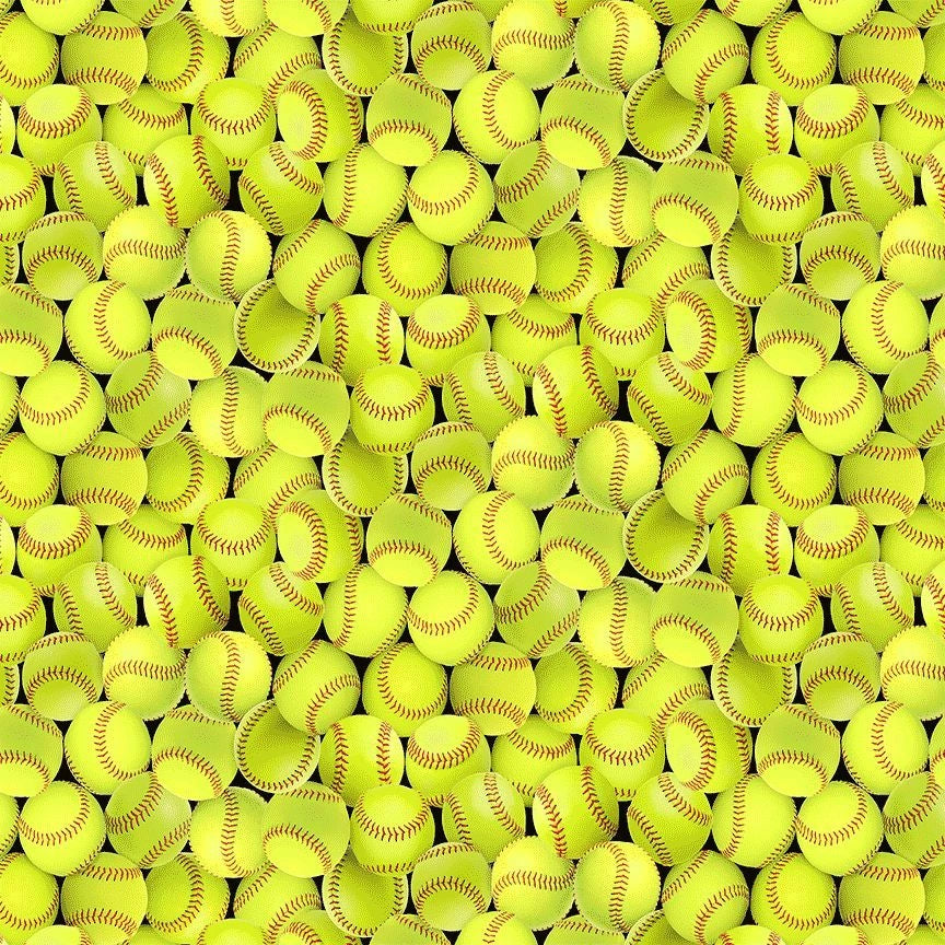 Fitness Fanatic yellow packed softball sports fabric yardage
