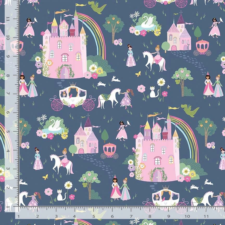Enchanted Bijou Castles Fabric Yardage - quilt fabric for sewing and quilting projects