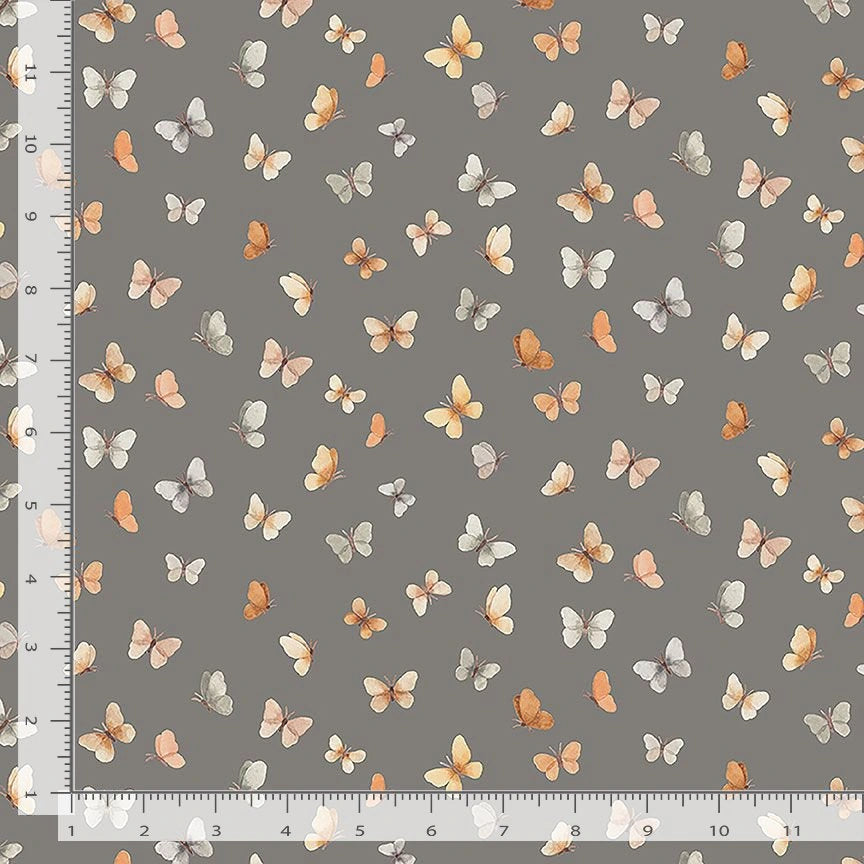 Count On Me Pewter Flutter Fabric Yardage - quilt fabric for sewing and quilting projects