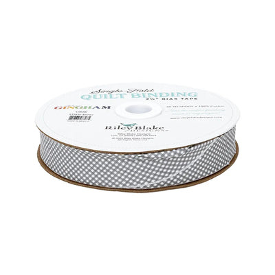 Micro Gingham Gray 2.5" Bias Quilt Binding