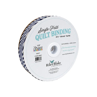 1/8" Stripe Navy 2.5" Bias Quilt Binding