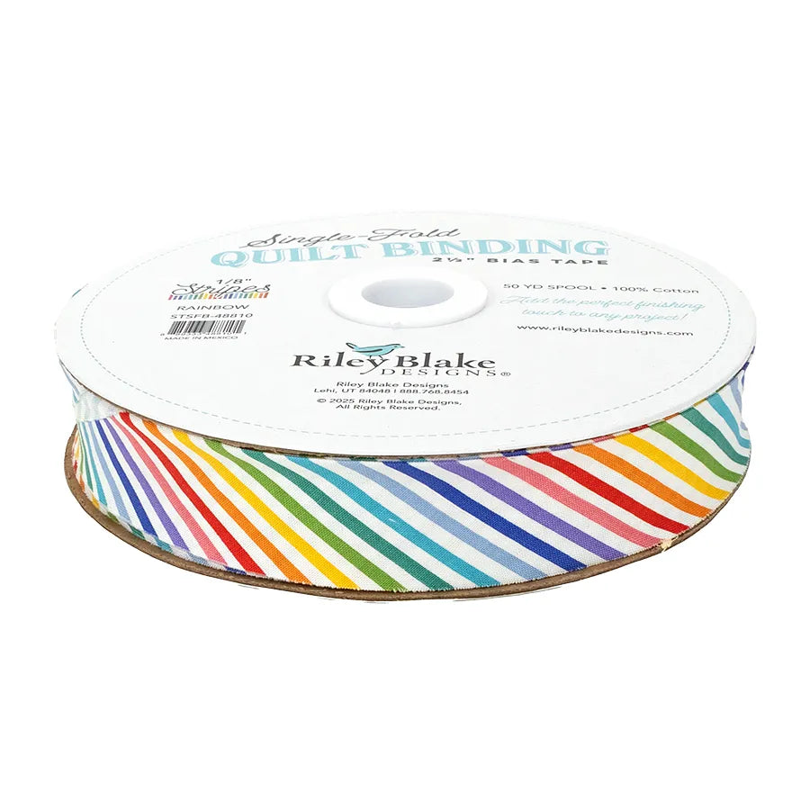 1/8" Stripe Rainbow 2.5" Bias Quilt Binding - image 2 - quilt bias binding for finishing quilts