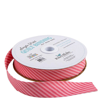 1/8" Stripe Sugar Pink 2.5" Bias Quilt Binding