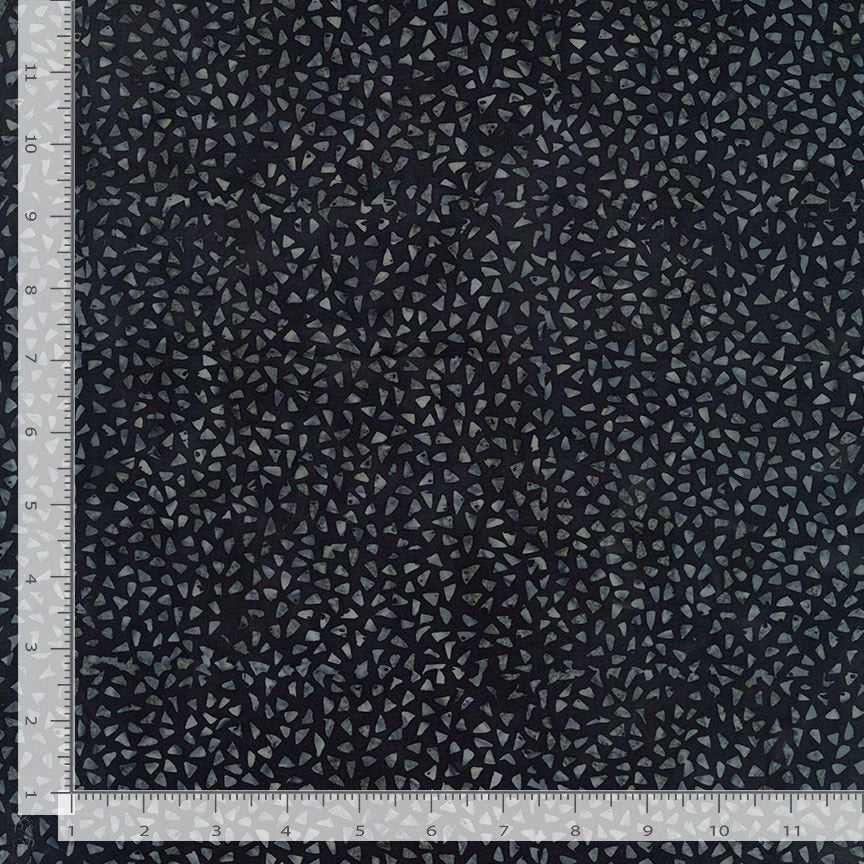 Tonga Charcoal Small Triangle Dots Batik Fabric Yardage - quilt fabric for sewing and quilting projects