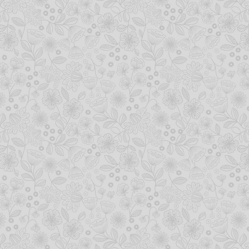 Tiny Tonals grey on grey Floral Garden tonal fabric yardage