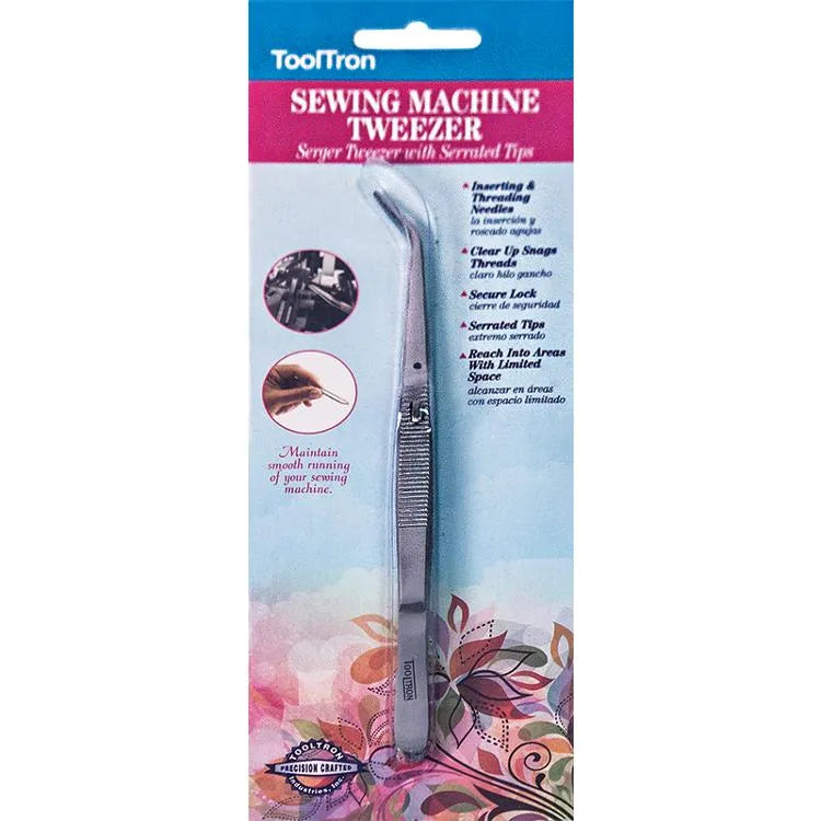 Locking Serger Curved Tweezer 6"