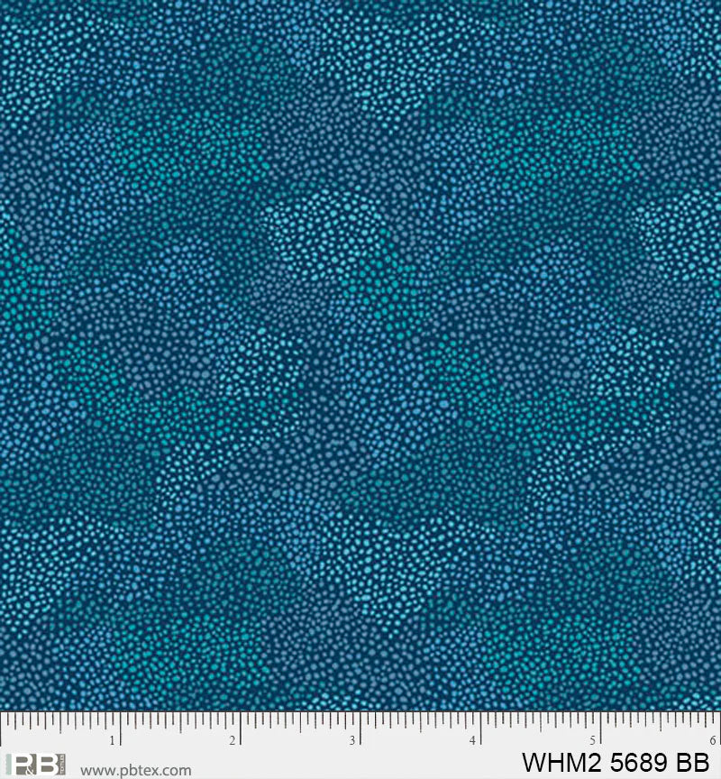Fanciful Feathers Backing Kit Whimsy II Dark Blue Tonal Spots - wide quilt backing fabric for longarm quilting