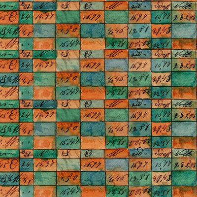 Emerald Hollow Multi Color Checkerboard Fabric Yardage