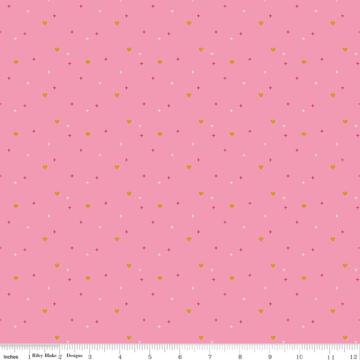 Sparkler Rose Heart Fabric Yardage - quilt fabric for sewing and quilting projects