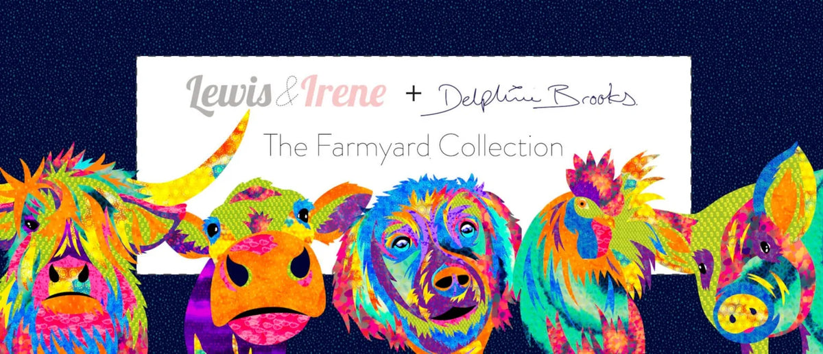 Farmyard Lola the Dog Collage Panel - image 3 - quilt fabric panel for quilting projects