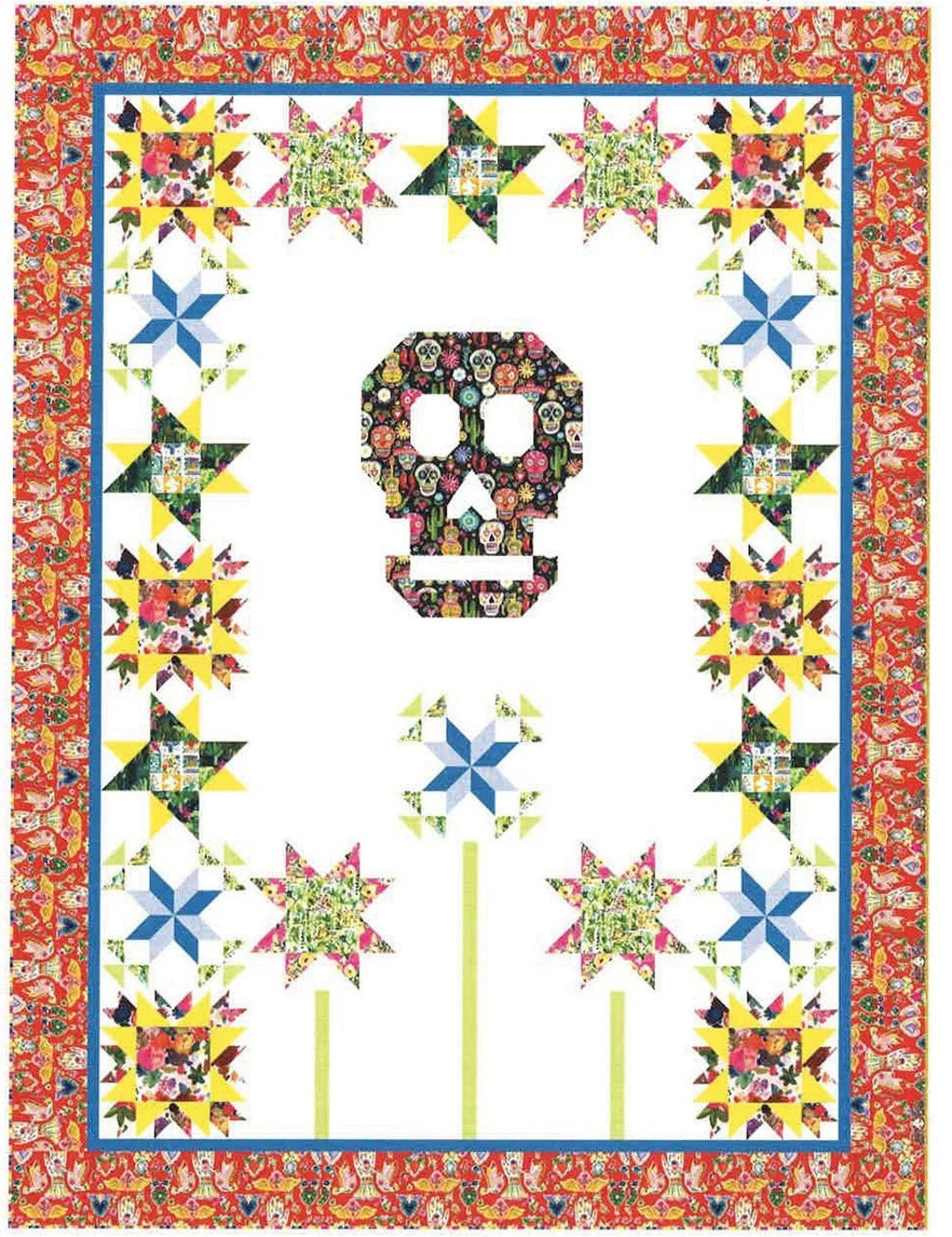 Vida y Muerte quilt pattern alternate view