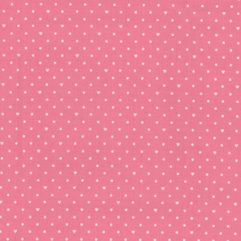 Sweetheart Dots Hot Pink Fabric Yardage