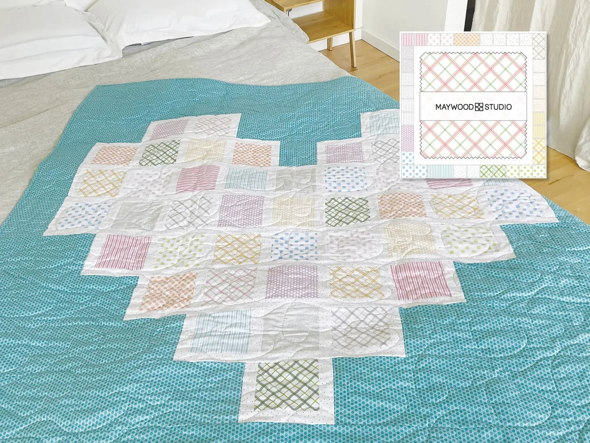 Kimberbell Full Hearts Teal Quilt Kit - image 2 - complete quilt kit with fabric and instructions