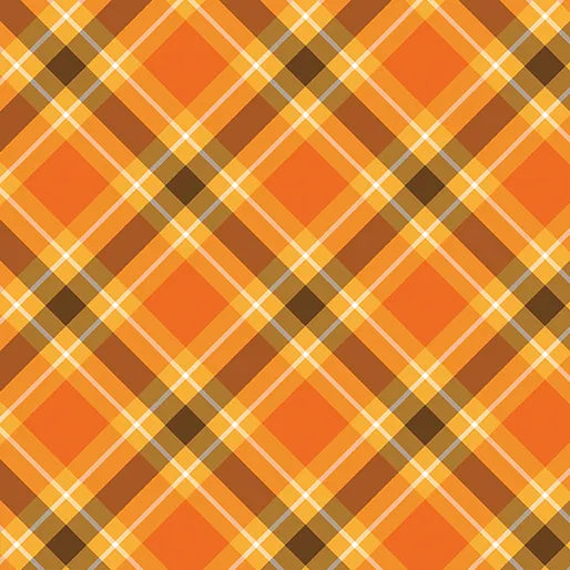 Plaid Pumpkin 108" Wide 3 Yard Quilt Fabric Back Pack - image 1 - wide quilt backing fabric for longarm quilting