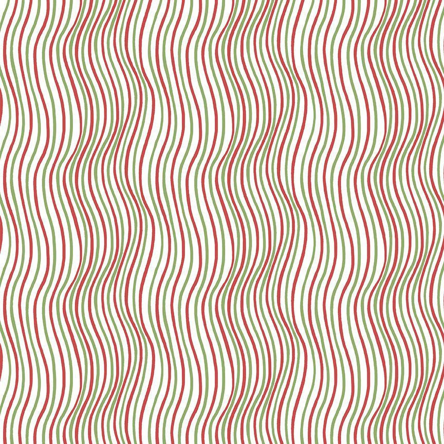 Candy Cane White Stripe fabric yardage for Christmas quilting projects