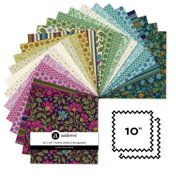 Lush 10 inch Squares by Andover - Nancy Rink collection