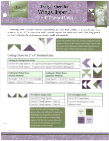 Tucker University Wing Clipper 1 quilting design sheet