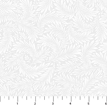 Basically Black and White Fronds quilting fabric yardage