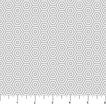 Wintry Lustre Gray and Silver Cells Fabric Yardage - quilt fabric for sewing and quilting projects