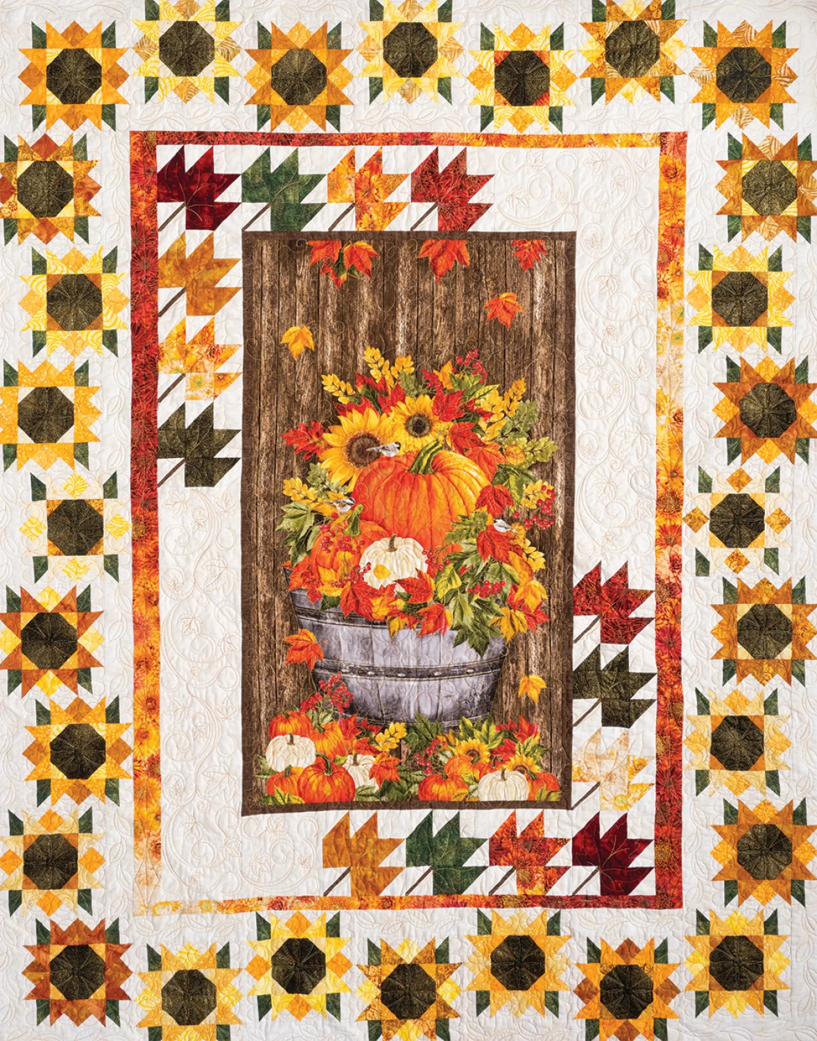 Quilt Panel Magic sample quilt with vibrant panel fabric
