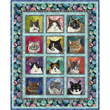 12 Looks of Love quilt kit presale cat themed fabric and pattern