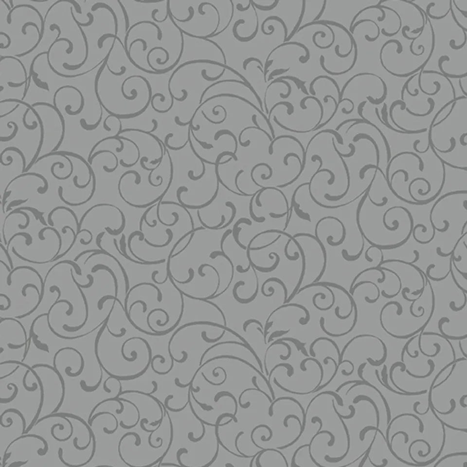 Seasonal Scroll Grey Fabric Yardage - quilt fabric for sewing and quilting projects