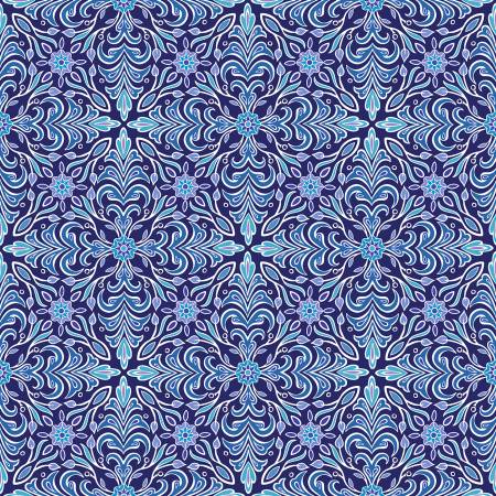 Medallion Indigo Fabric Yardage - quilt fabric for sewing and quilting projects