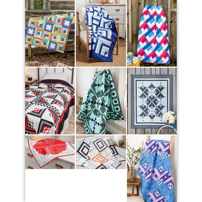 Creative Log Cabin Quilts book back cover with quilt samples