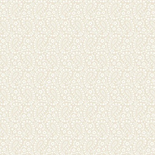 Classic Keepsakes Ecru Paisley Floral Fabric Yardage - quilt fabric for sewing and quilting projects