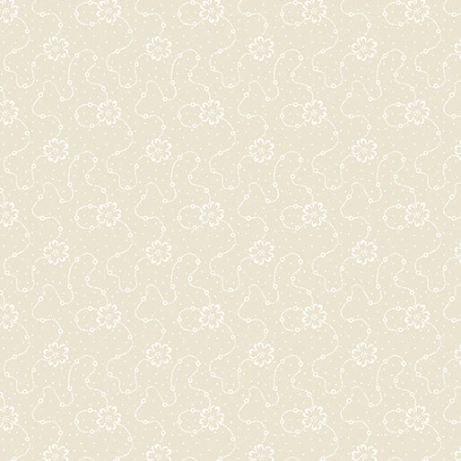 Classic Keepsakes Ecru Calico Floral Fabric Yardage - quilt fabric for sewing and quilting projects