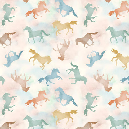 Shadow Horses Multi 108" Wide Quilt Backing Fabric