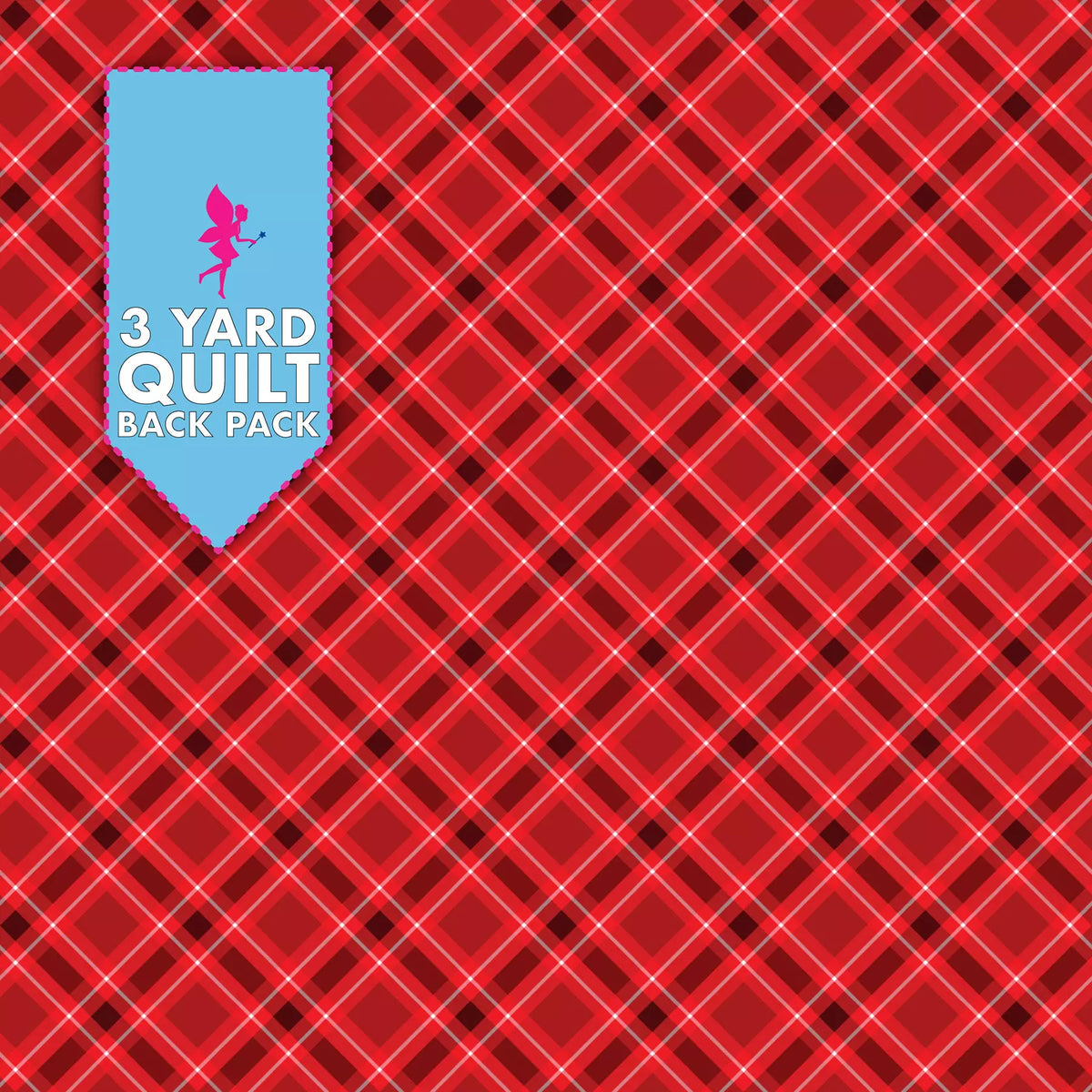 Plaid Red 108" Wide 3 Yard Quilt Fabric Back Pack