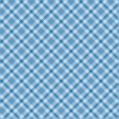 Plaid Light Blue 108" Wide Quilt Backing Fabric