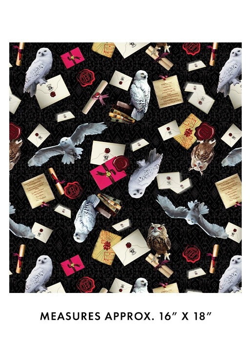 Harry Potter Black Messengers 60" Minkee Fabric Yardage - quilt fabric for sewing and quilting projects