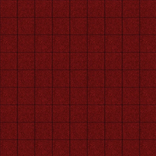 Tweed Window Pane Dark Red Fabric Yardage - quilt fabric for sewing and quilting projects