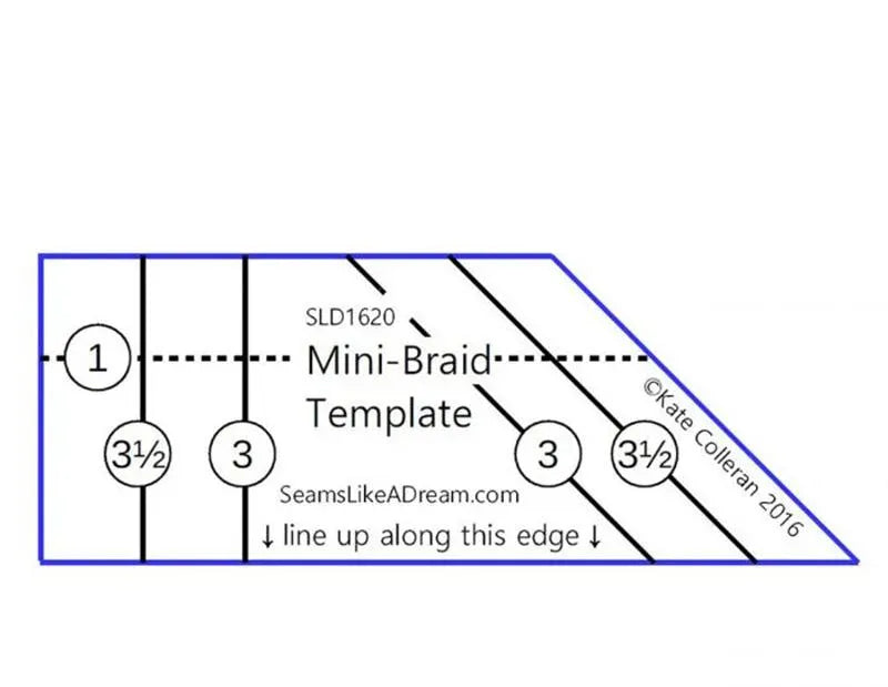 Mini Braid Template uses 1" to 1-1/2" wide strips - image 2 - quilting supply from Quilted Joy