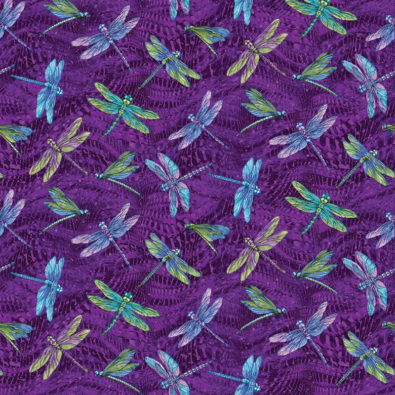 Dragonflies Take a Spin Quilt Backing Kit Purple Dragonfly - wide quilt backing fabric for longarm quilting