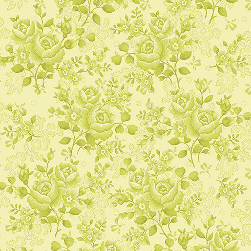 Climbing Rose Lime 108" Wide 3 Yard Quilt Fabric Back Pack - image 1 - wide quilt backing fabric for longarm quilting