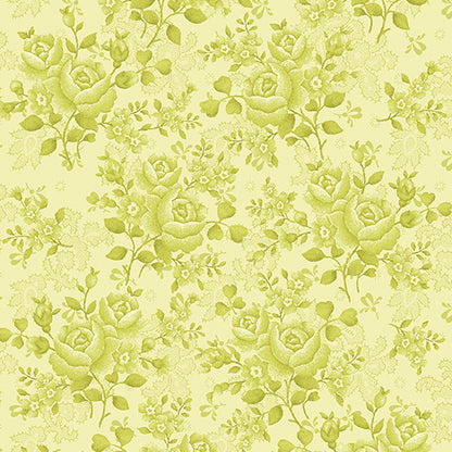 Climbing Rose Lime 108" Wide 3 Yard Quilt Fabric Back Pack - image 1 - wide quilt backing fabric for longarm quilting