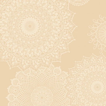 Winter Haven Natural Dancing Doilies 108" Wide 3 Yard Quilt Fabric Back Pack - wide quilt backing fabric for longarm quilting