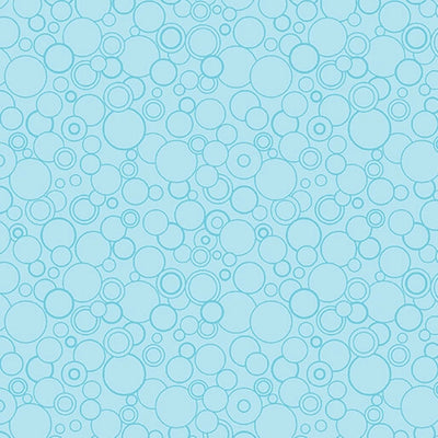 Cat's Meow Light Teal Circling Around 108" Wide Quilt Backing Fabric