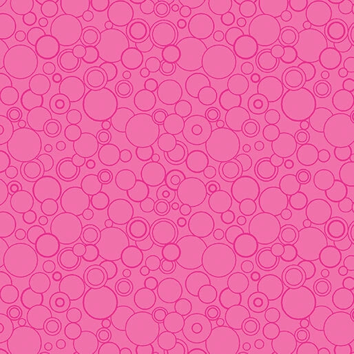 Cats Meow Fuschia Circling Around 108 inch wide quilt backing fabric