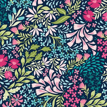 Garden Dalliance Indigo Promenade cotton quilting fabric yardage