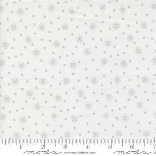 Mixed Bag of Bonbons Grey on White Running Laps Fabric Yardage