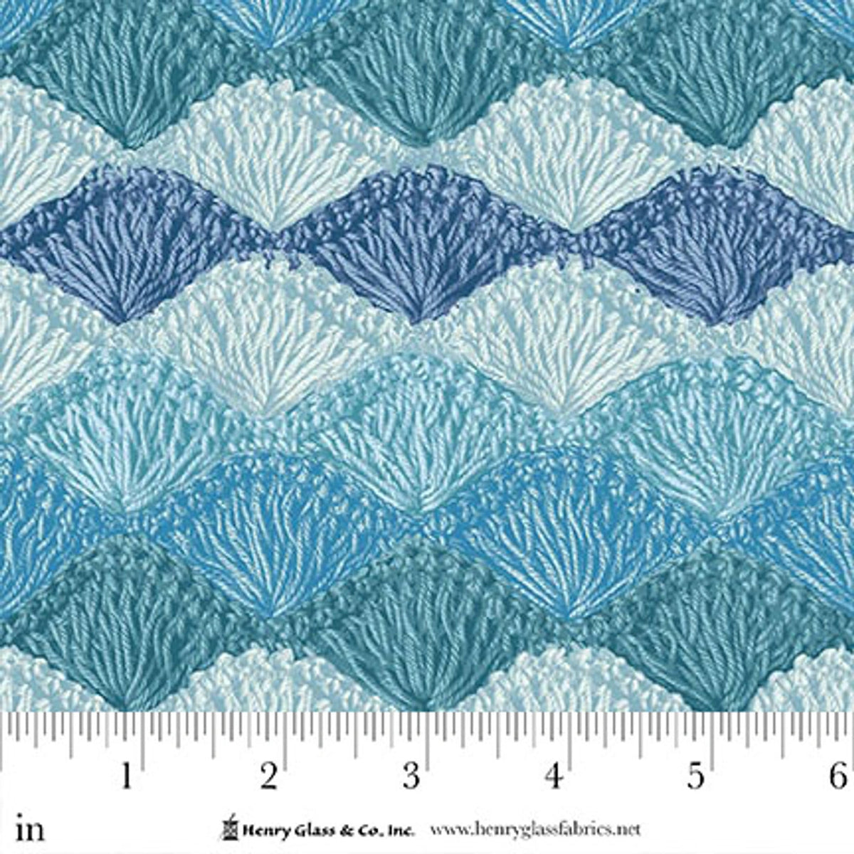 Shellstitch Blue Crochet 118" Wide 3 Yard Quilt Fabric Back Pack - image 1 - quilting supply from Quilted Joy