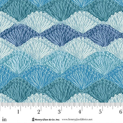 Shellstitch Blue Crochet 118" Wide 3 Yard Quilt Fabric Back Pack - image 1 - quilting supply from Quilted Joy